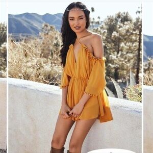 Kick the dust cold shoulder romper